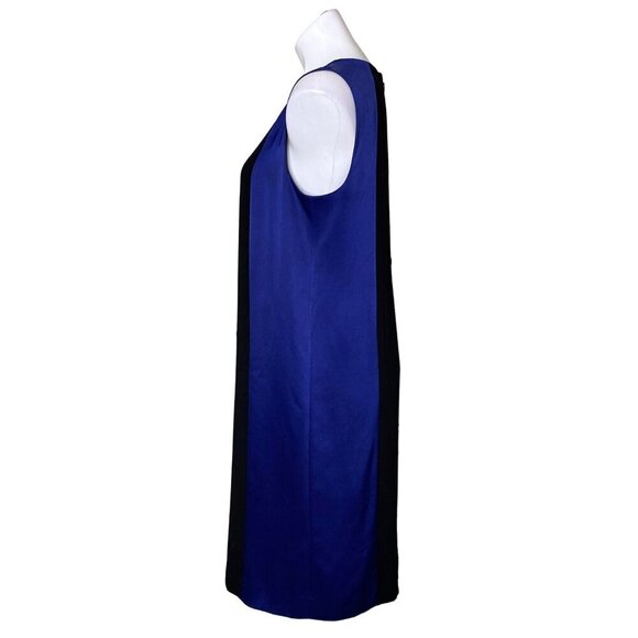 DKNY Colorblock Optical Illusion Shift Dress, Black and Blue Women's Size 10 - Picture 6 of 10
